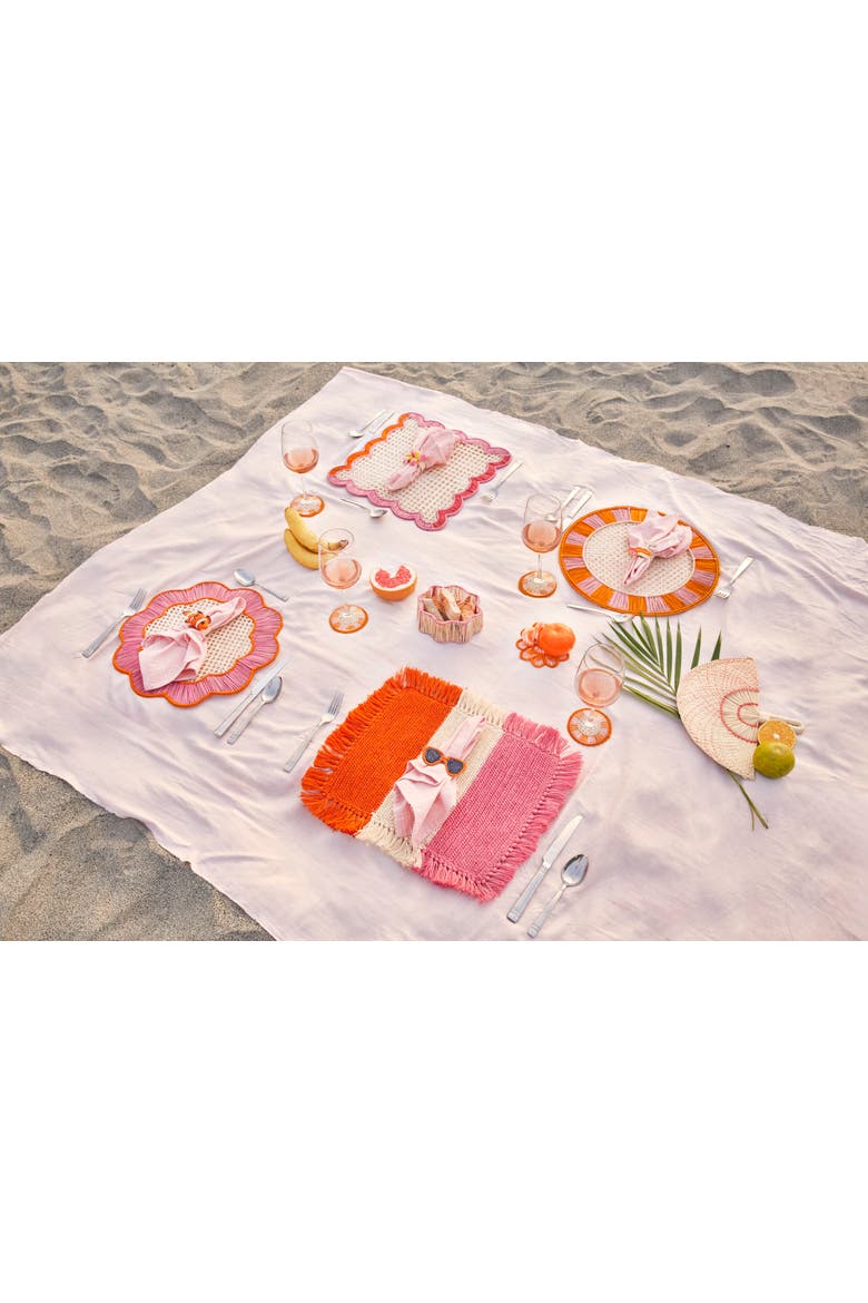 Breezy Placemat - Set of 2, Alternate, color, Orange/Pink