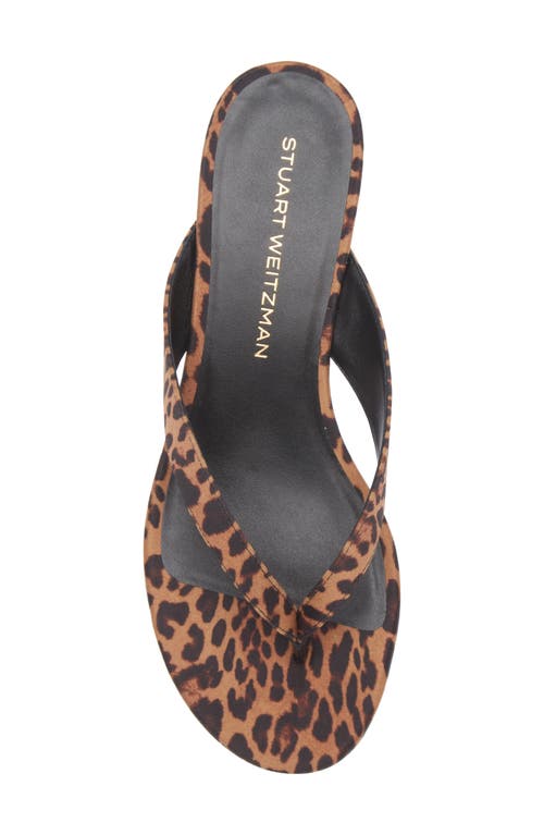 Stuart Weitzman Rio Leopard-print Nylon Kitten-heel Thong Sandals