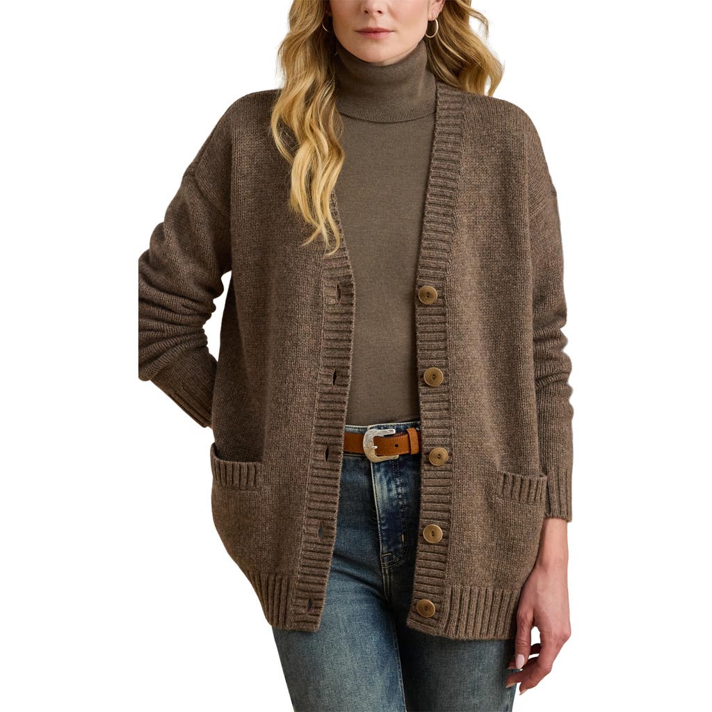 Ralph Lauren Wool-blend V-neck Cardigan In Brown