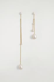 COS Mismatched Chain Freshwater Pearl Earrings
