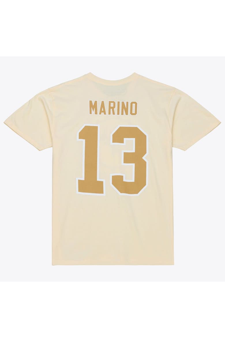 Men's Mitchell & Ness Dan Marino Cream Miami Dolphins Sandman Name & Number T-Shirt, Alternate, color, Cream