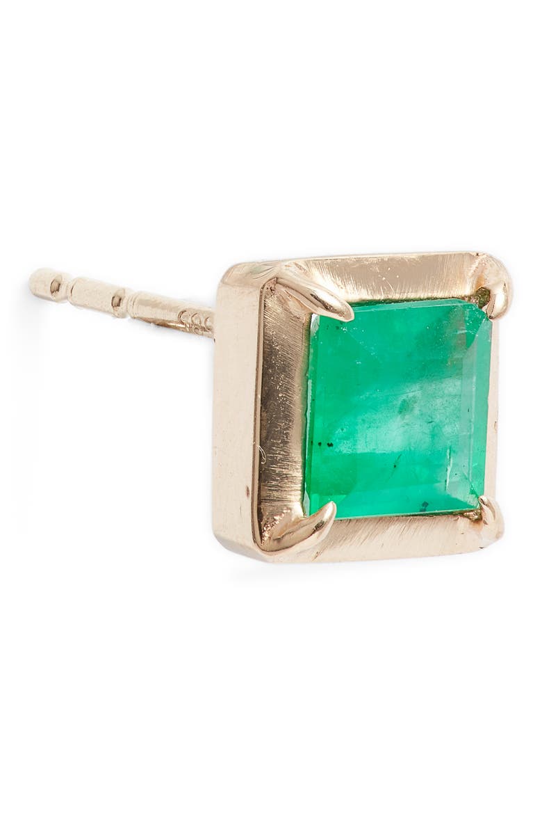 Cleo Melia Carre Emerald Stud Earrings, Alternate, color, GREEN GOLD