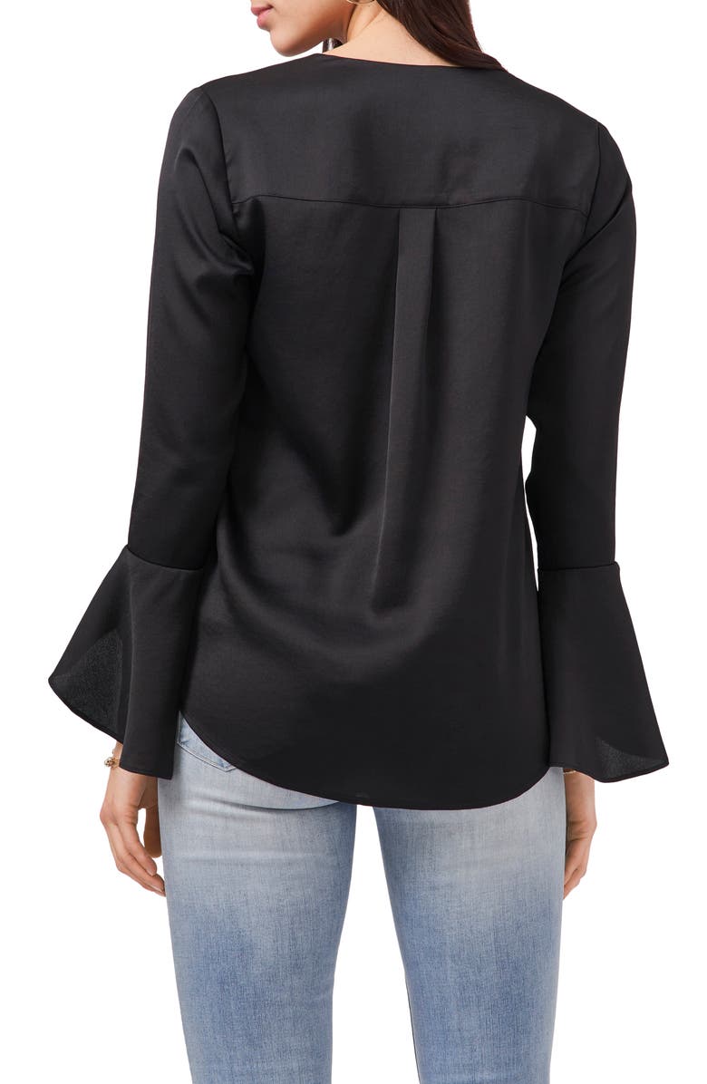 Vince Camuto Bell Sleeve Satin Blouse, Alternate, color, 