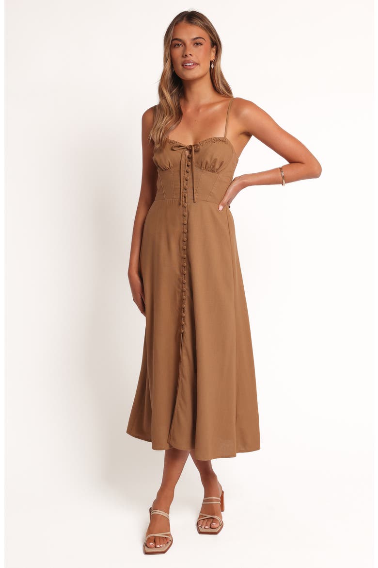 Ida Cotton & Linen Sundress, Alternate, color, GOLDEN PALM