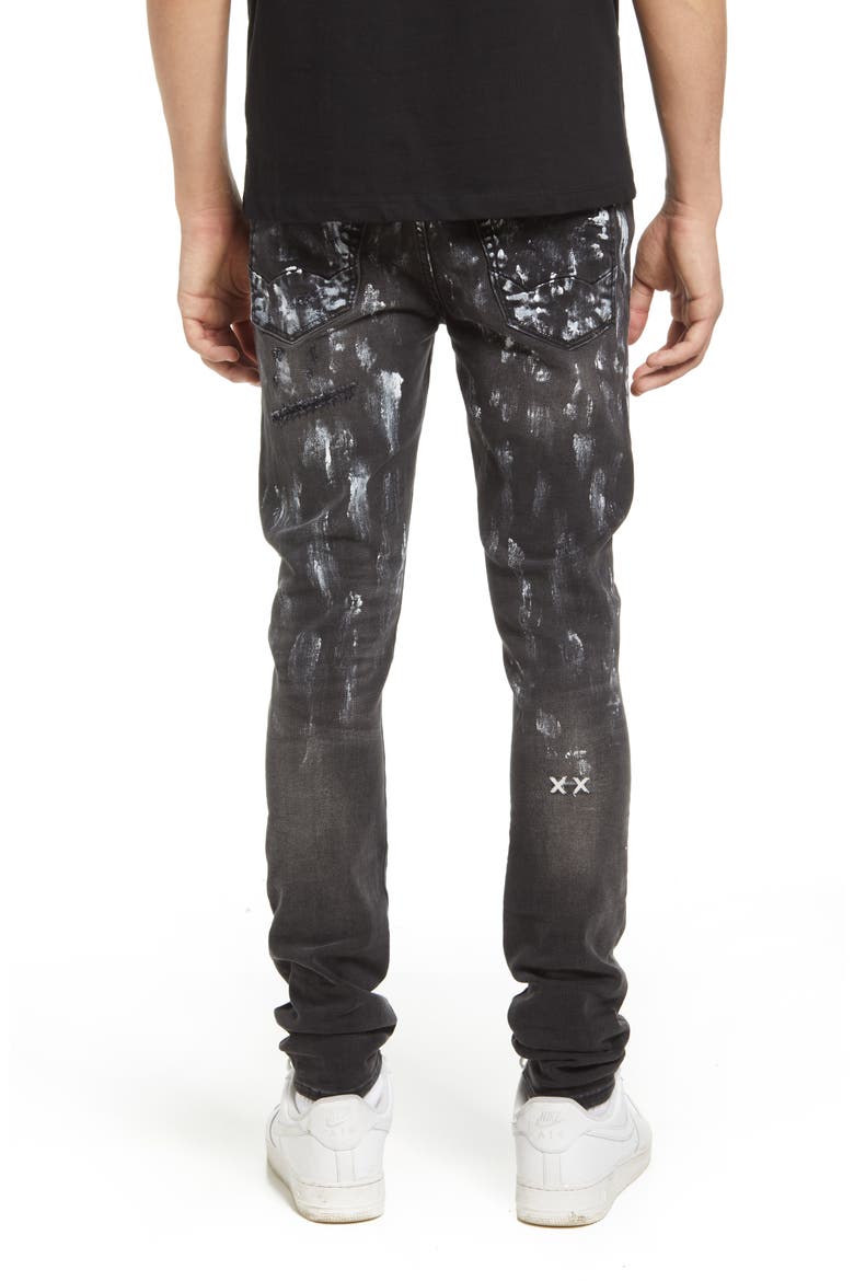 Men's Punk Belted Stretch Super Skinny Jeans, Alternate, color, PAIN