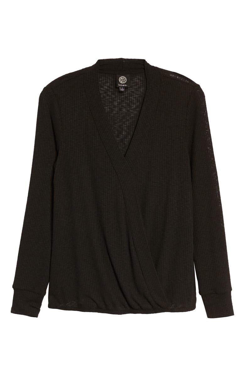 Bobeau Faux Wrap Knit Top, Alternate, color,