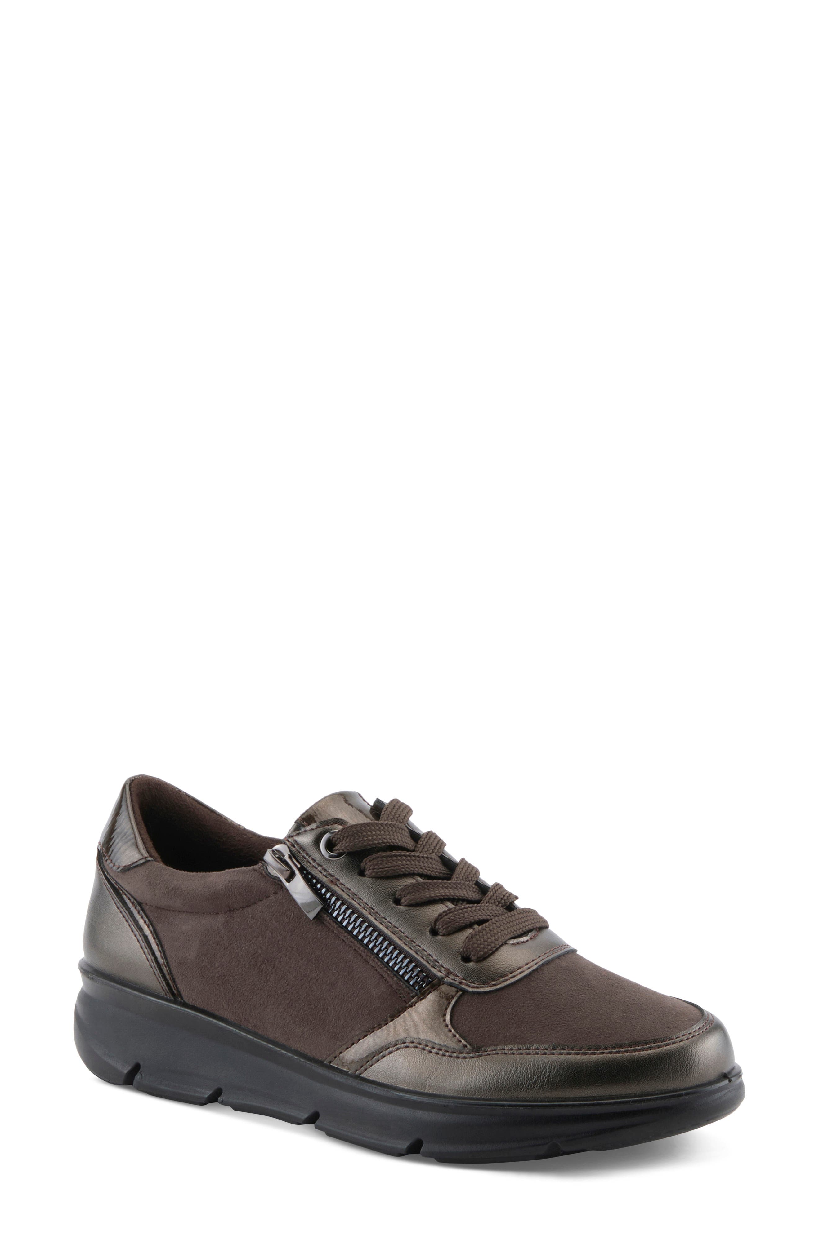 Lacona Faux Leather Sneaker, Main, color, BRONZE