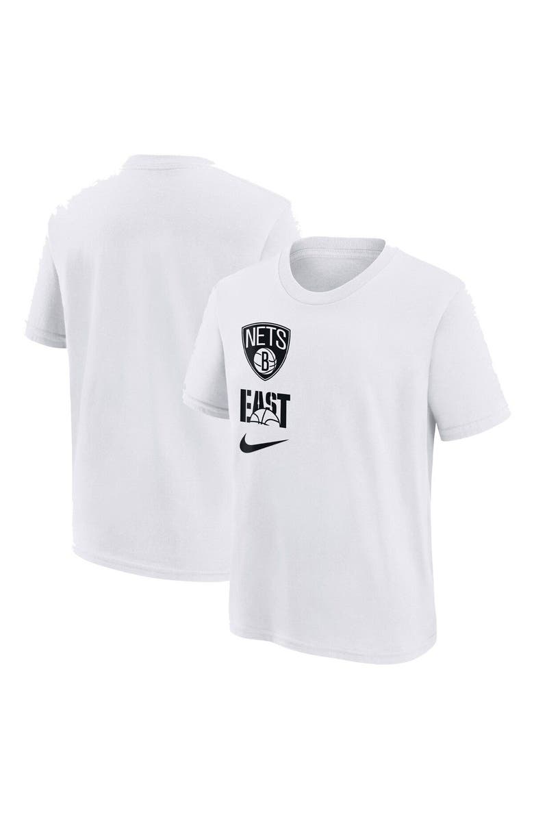 Nike Youth Nike White Brooklyn Nets Vs Block Essential T-Shirt, Main, color, White
