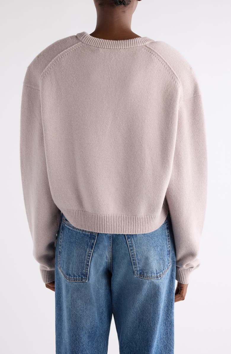 Acne Studios Kolid Richard Yak Hair & Wool V-Neck Crop Sweater, Alternate, color, Pale Grey