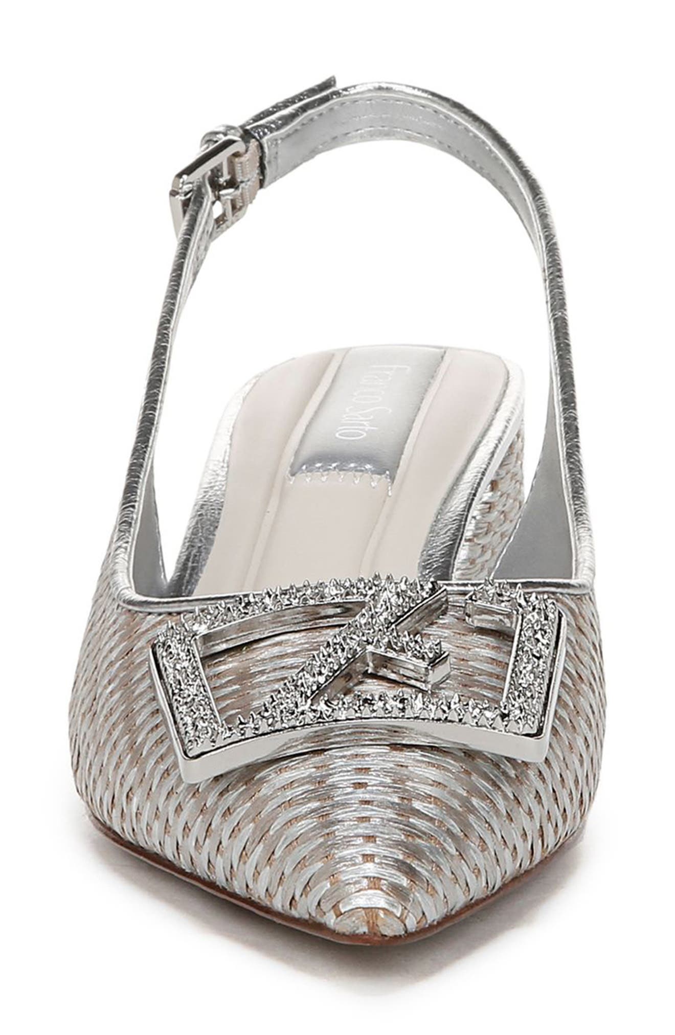 Franco Sarto Racer Slingback Pointed Toe Pump, Alternate, color, Grey