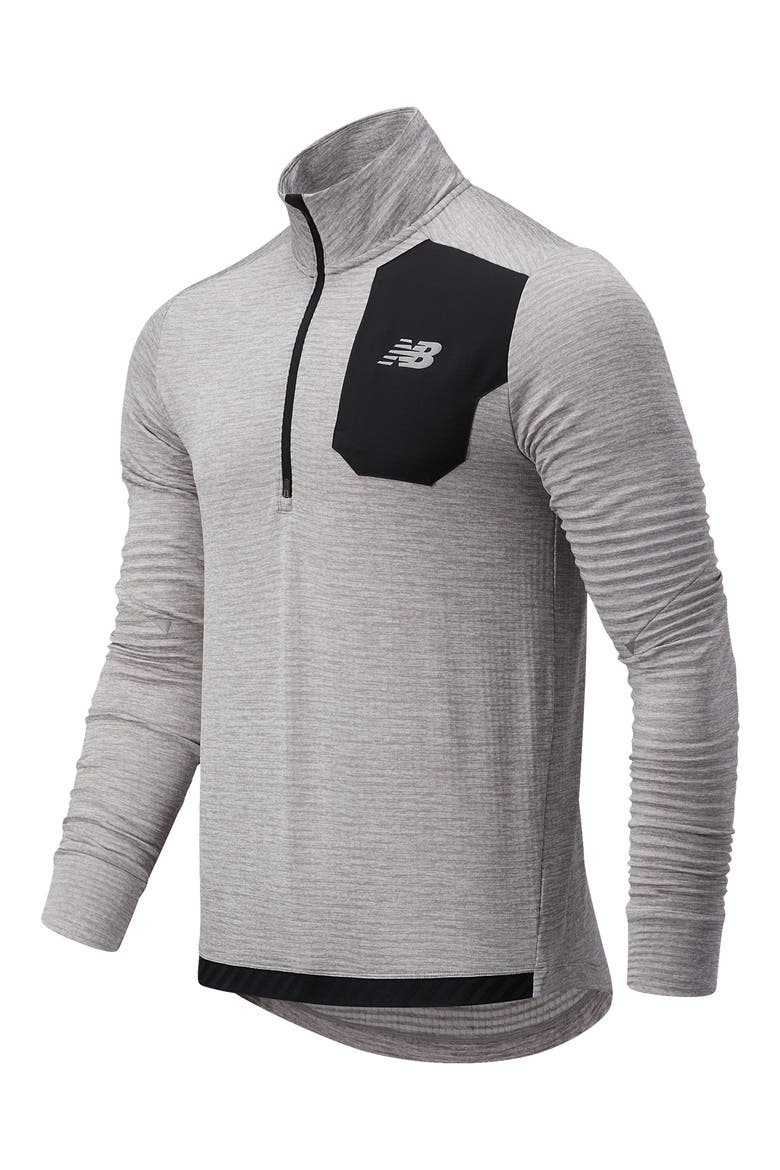 Run Heat Grid Men's Half Zip Performance Pullover, Main, color, ATHLETIC GREY