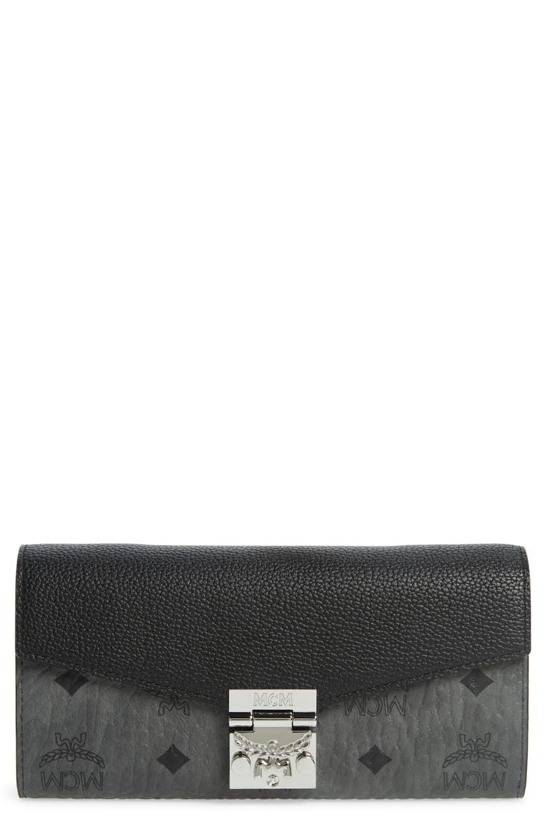 MCM Patricia Visetos Leather Wallet on a Chain, Main, color, 