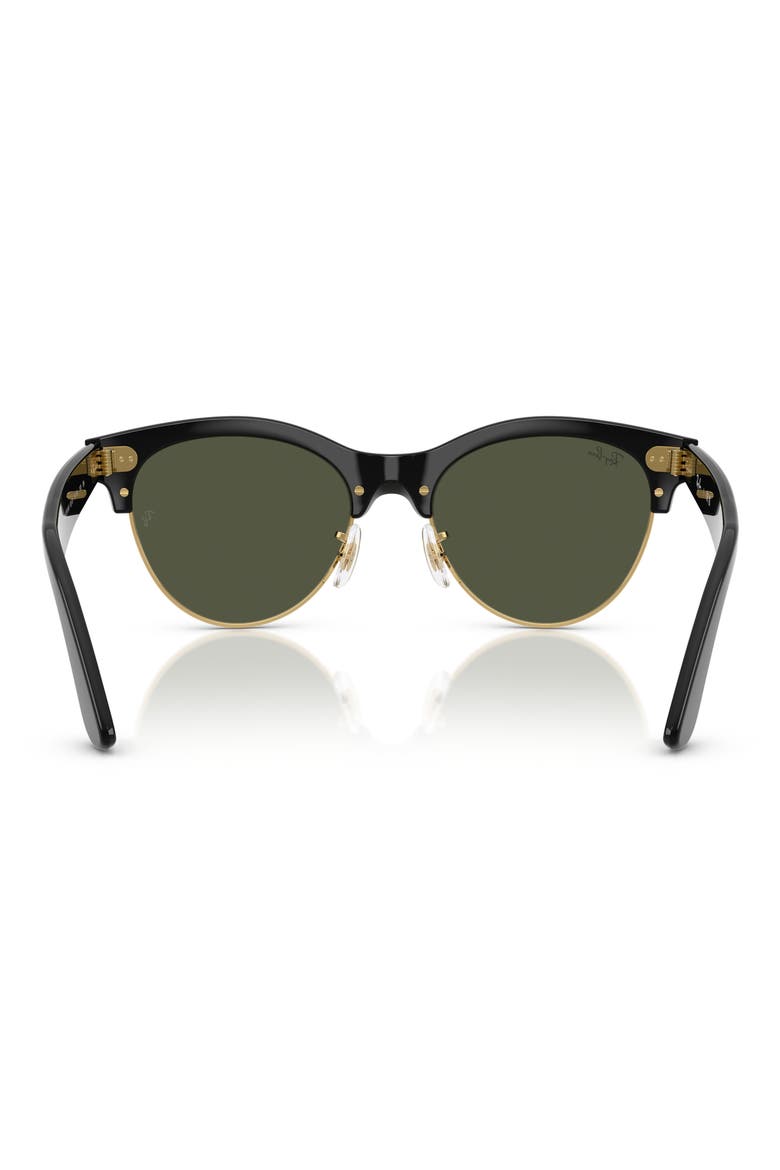 Clubmaster Way 54mm Square Sunglasses, Alternate, color, BLACK AND GOLD