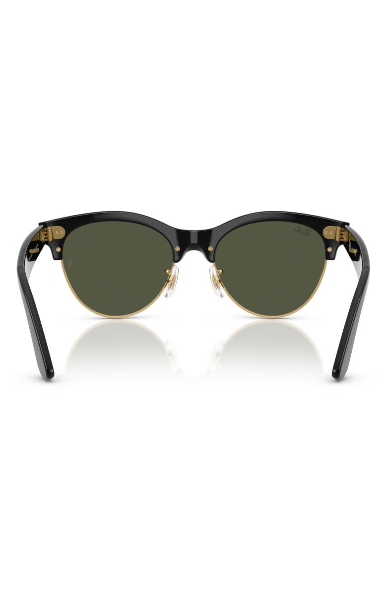 Ray-Ban Clubmaster Way 54mm Square Sunglasses, Alternate, color, Black And Gold