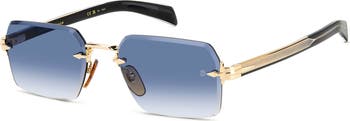 56mm Rimless Rectangular Sunglasses