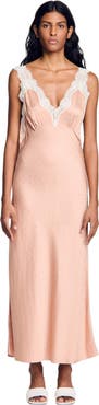 SANDRO Rhinestone lingerie-style dress