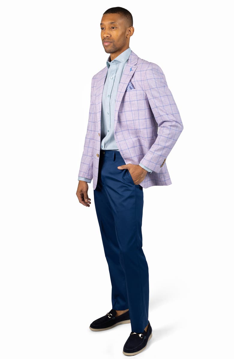 TailorByrd Mélange Yarn Dyed Windowpane Sport Coat, Alternate, color, Lilac