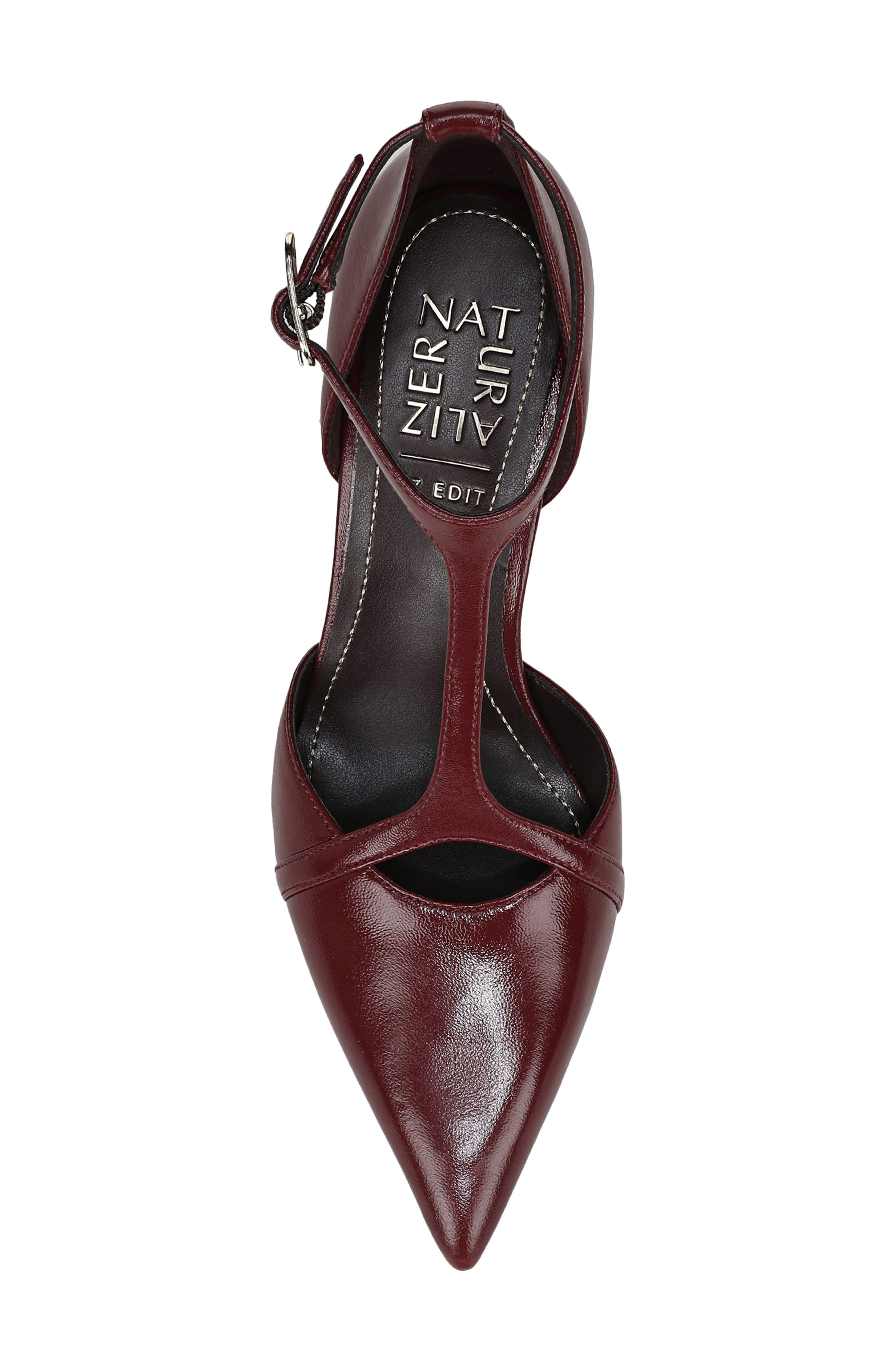 27 EDIT Naturalizer Ezlyn T-Strap Pointed Toe Pump, Alternate, color, Cranberry Red
