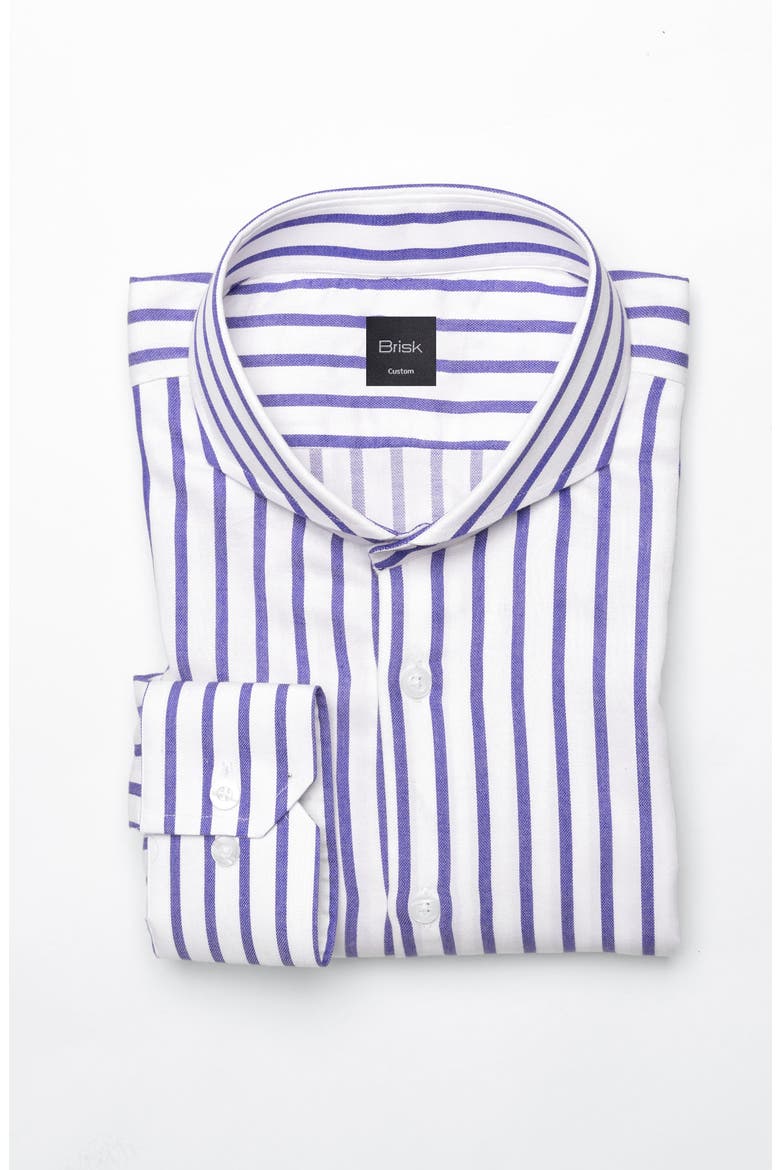 Wide Stripes Pima Cotton Dress Shirt, Main, color, Cutaway Extreme Collar