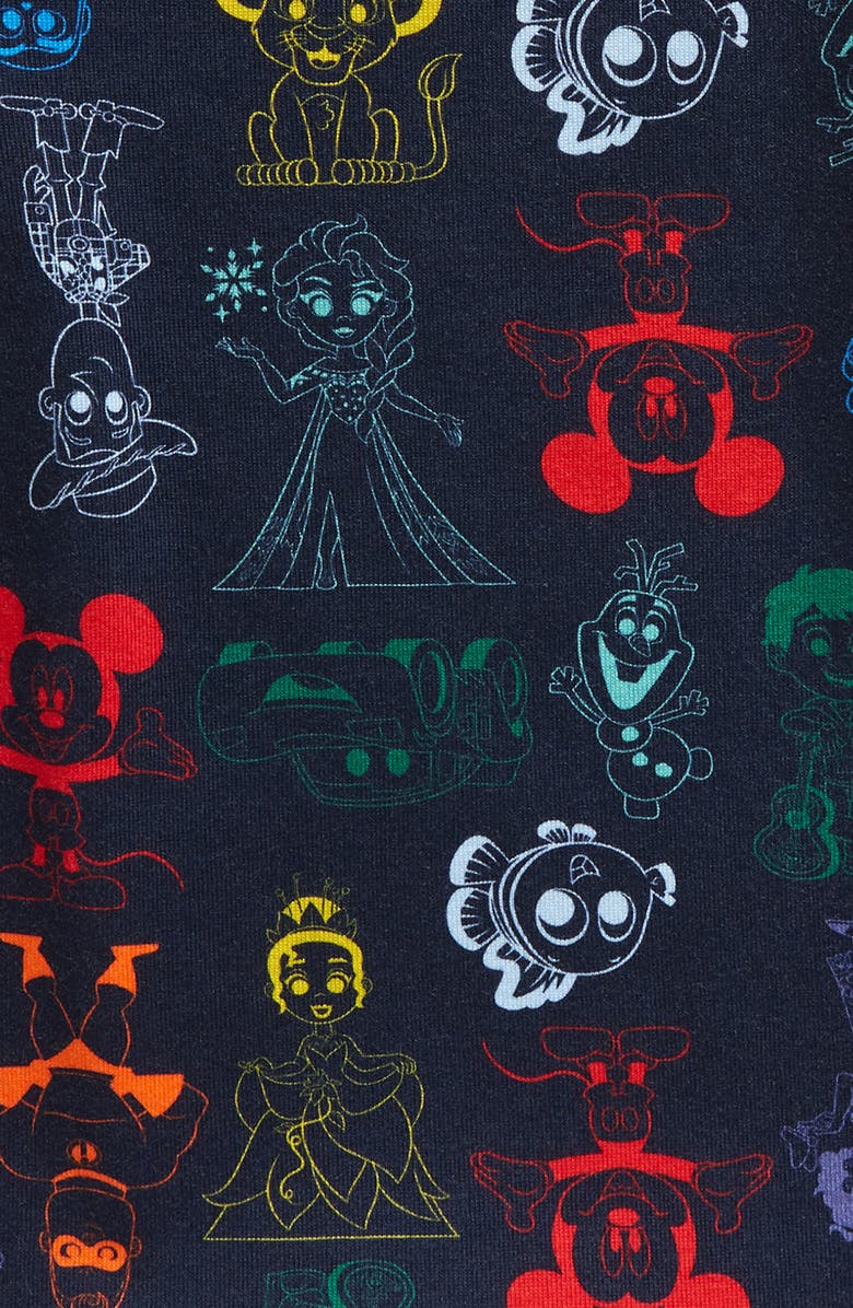 Hanna Andersson Kids' x Disney 100 Celebration Fitted Organic Cotton Two-Piece Pajamas, Alternate, color, 