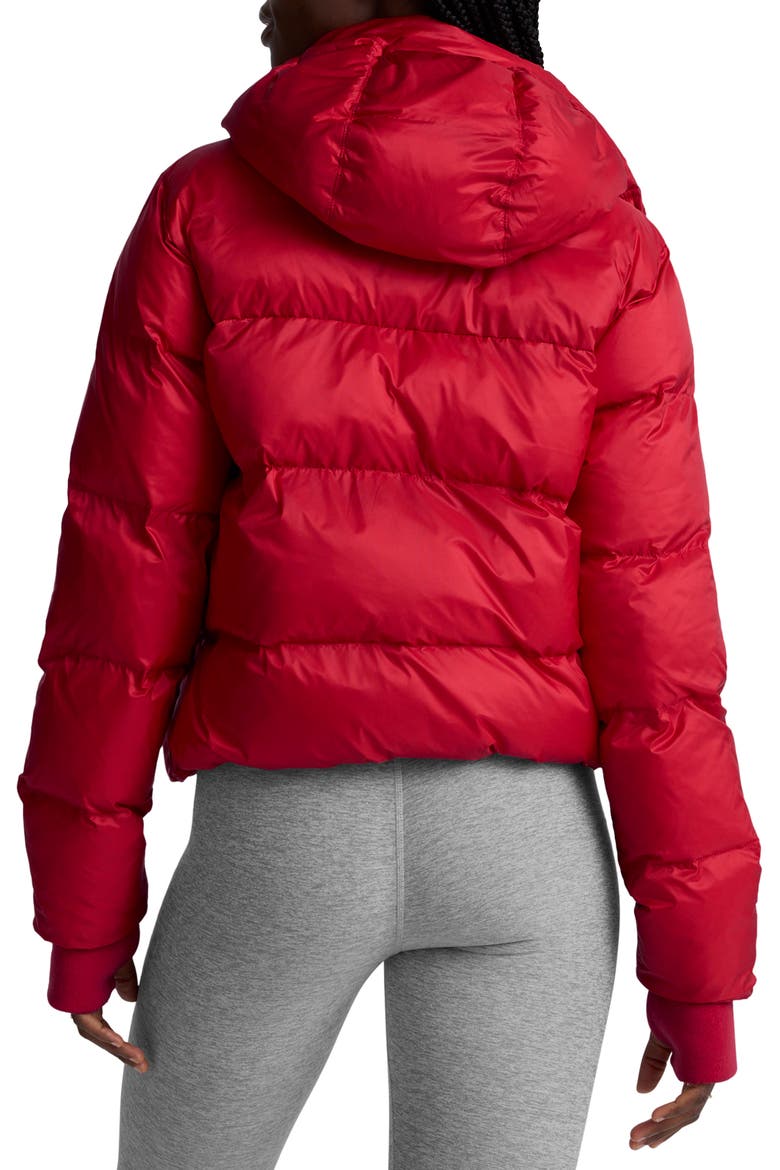 Big Cozy Puffer Hooded Jacket, Alternate, color, HOLLY RED