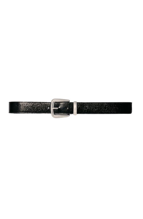 Maje Leather Belt With Square Buckle In Black