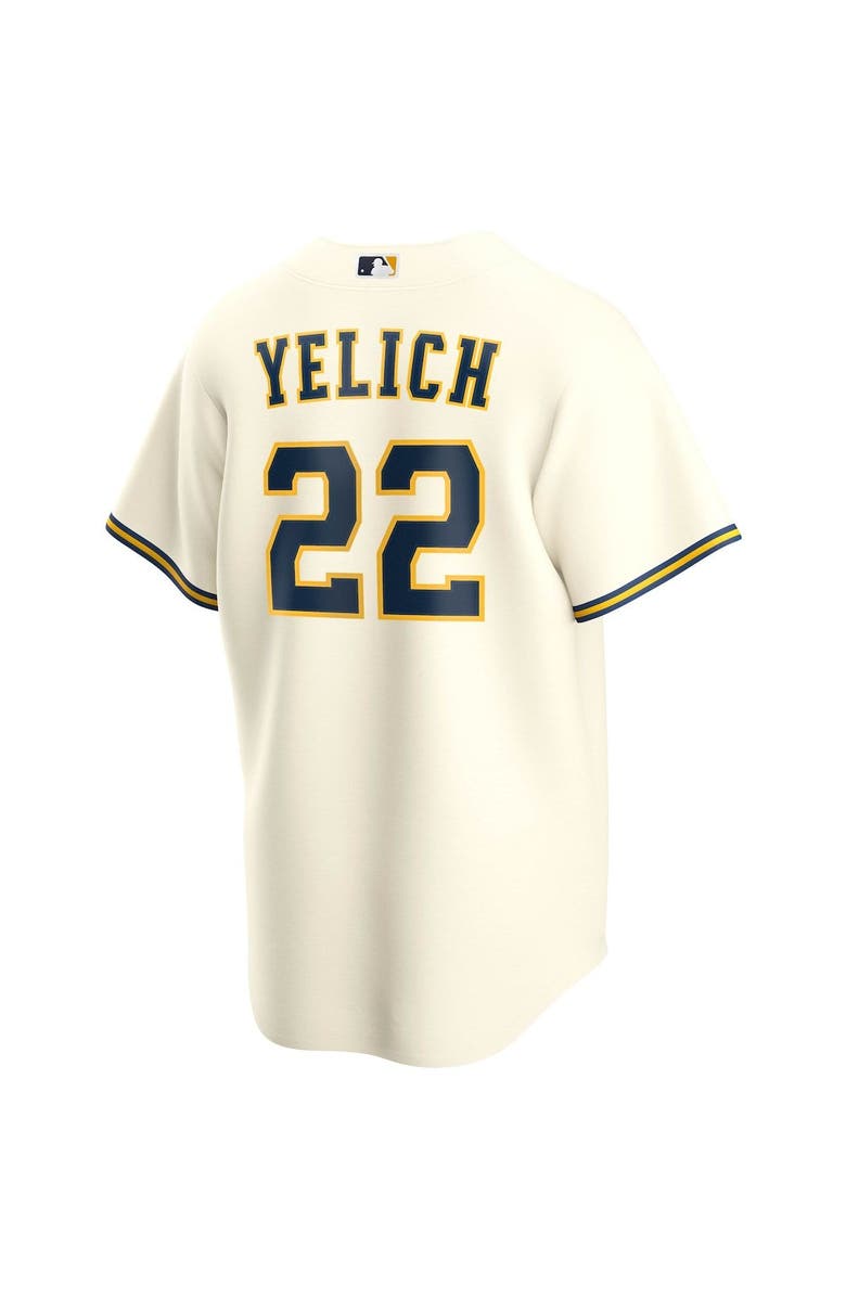 Nike Youth Nike Christian Yelich Cream Milwaukee Brewers Alternate Replica Player Jersey, Alternate, color, Cream