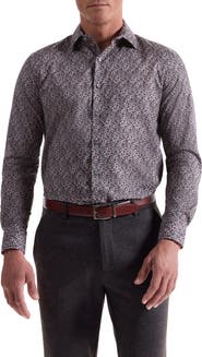 Bugatchi Julian Shaped Fit Pebble Print Button-Up Shirt