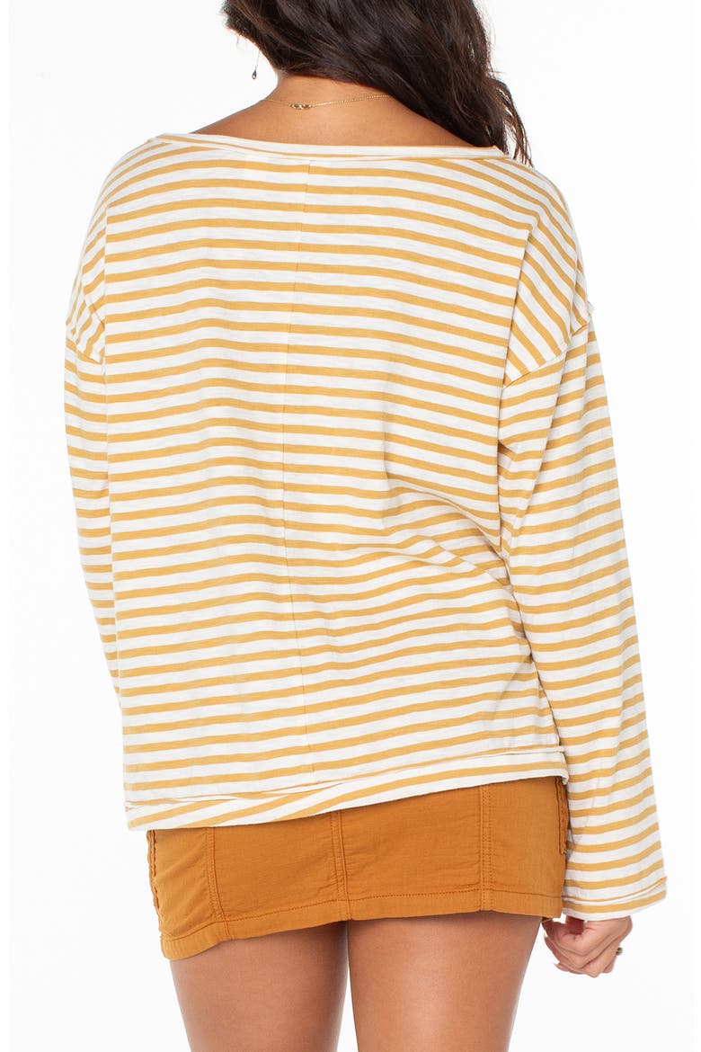Good Vibes Stripe Top, Alternate, color, CURRY