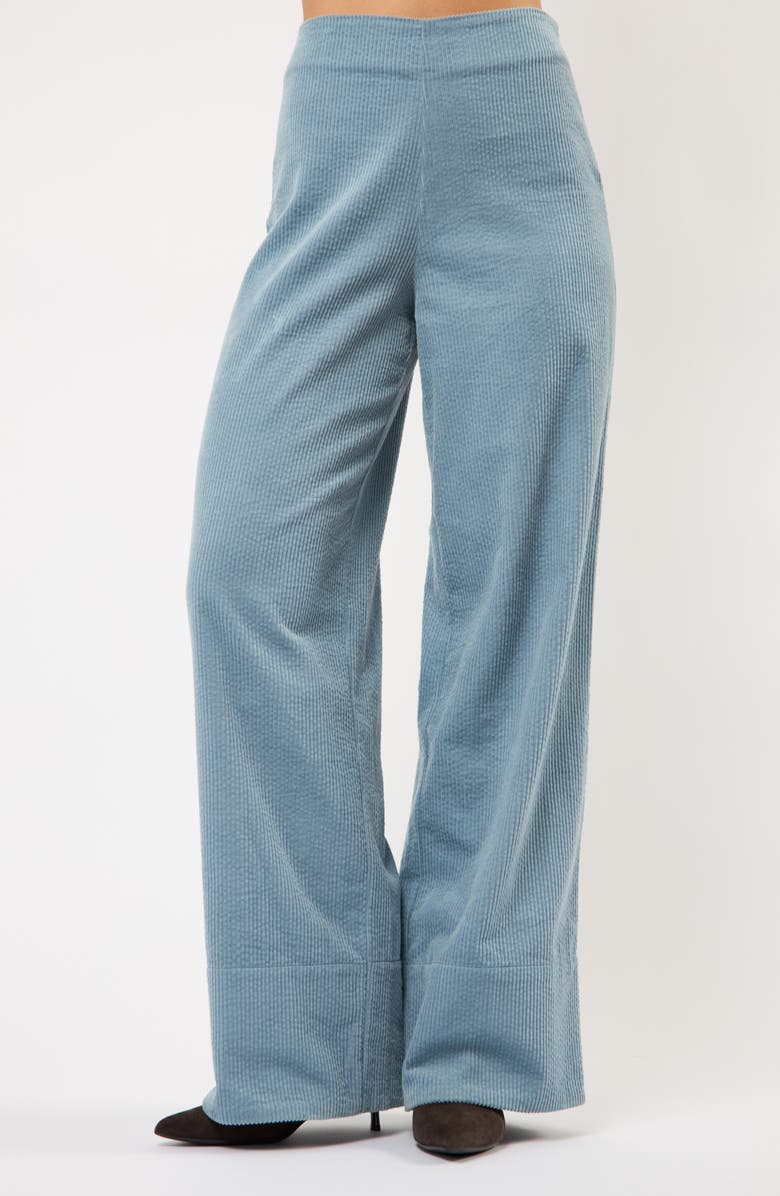 Viens Avec Moi The Odyssey Pull-On Wide Leg Corduroy Pants, Alternate, color, Blue