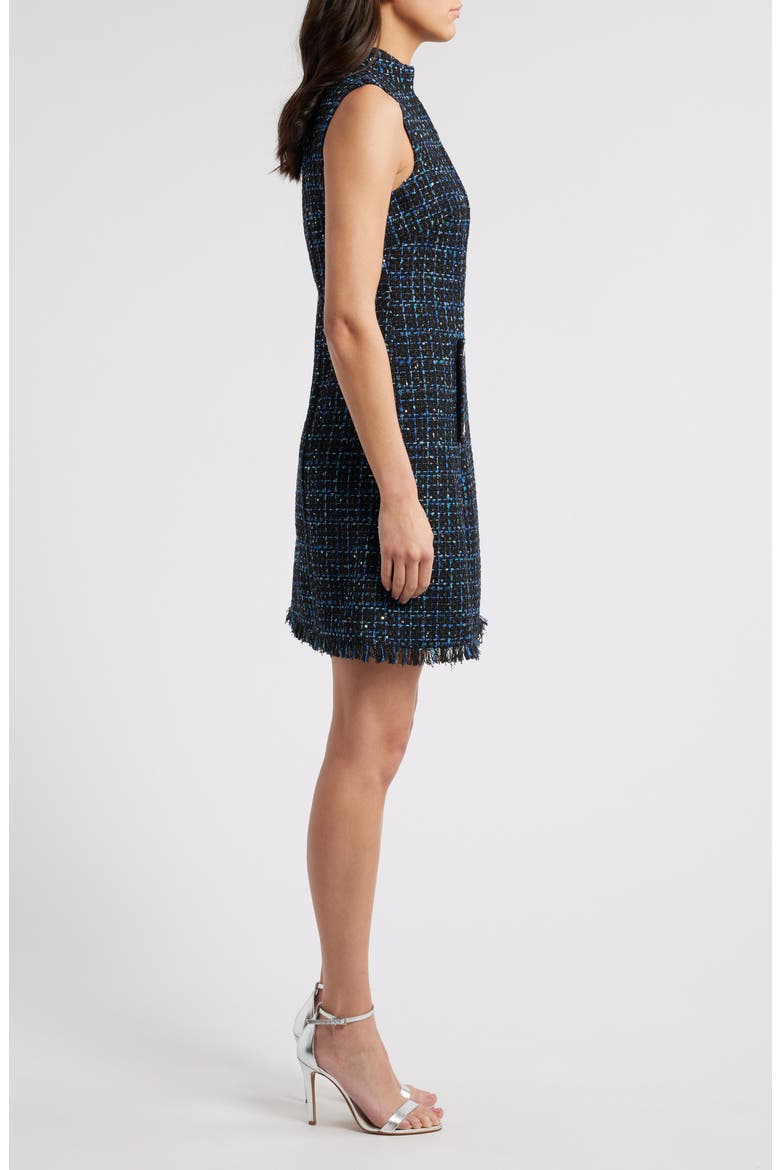 Sleeveless Bouclé Sheath Dress, Alternate, color, BLACK