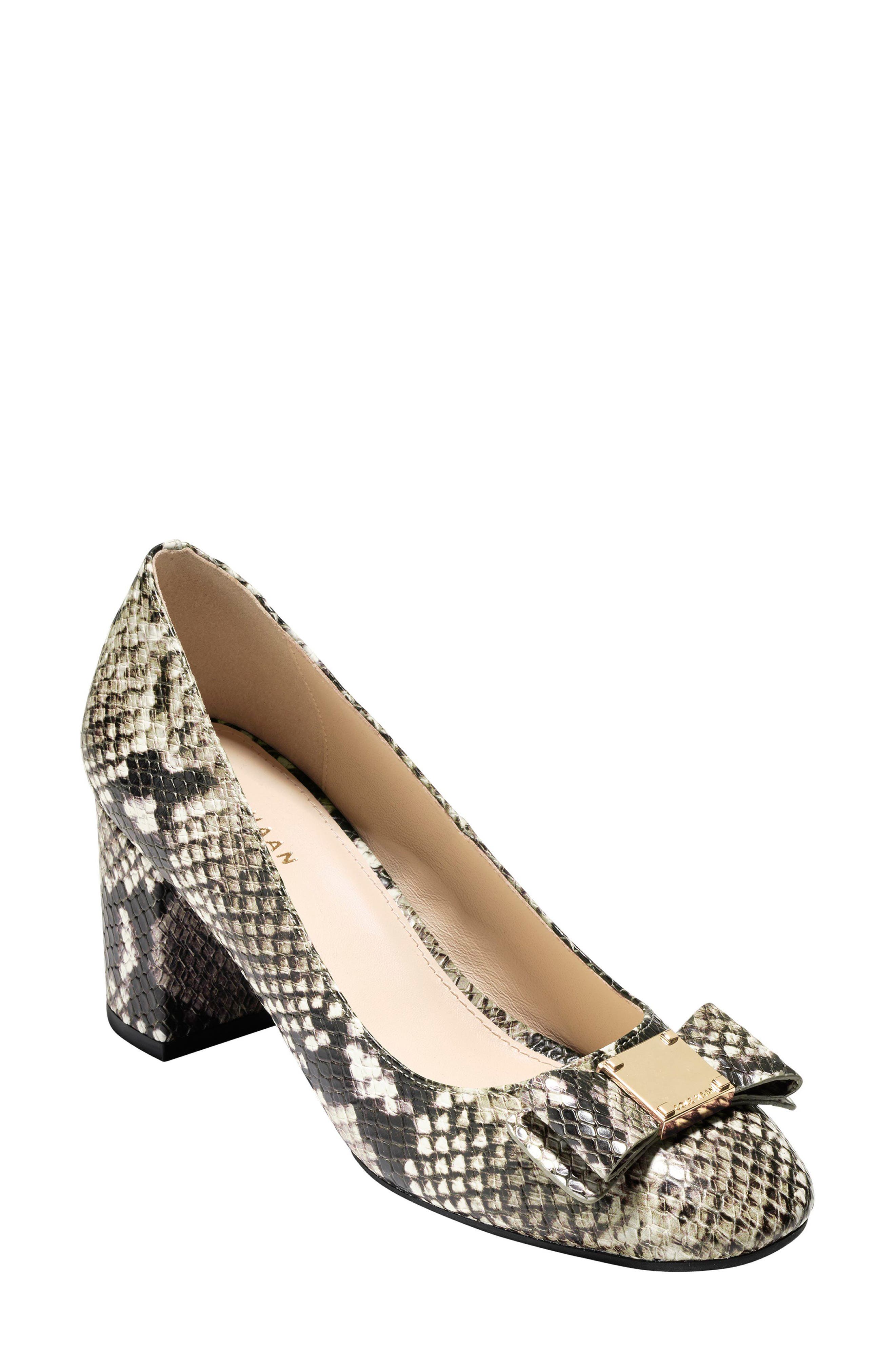 Tali Bow Pump, Main, color, BEIGE SNAKE PRINT LEATHER