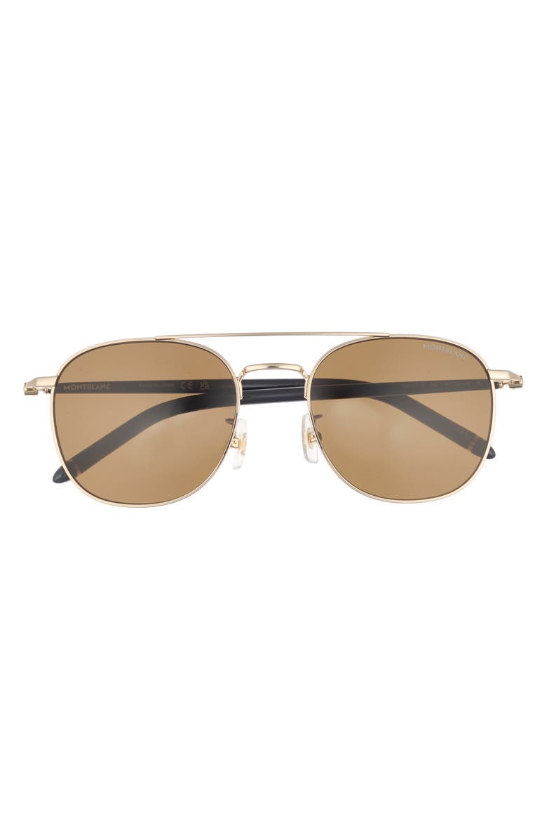 Montblanc 54mm Round Sunglasses, Main, color, Gold Grey Brown