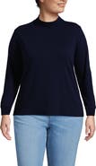 Lands' End Relaxed Cotton Long Sleeve Mock Turtleneck