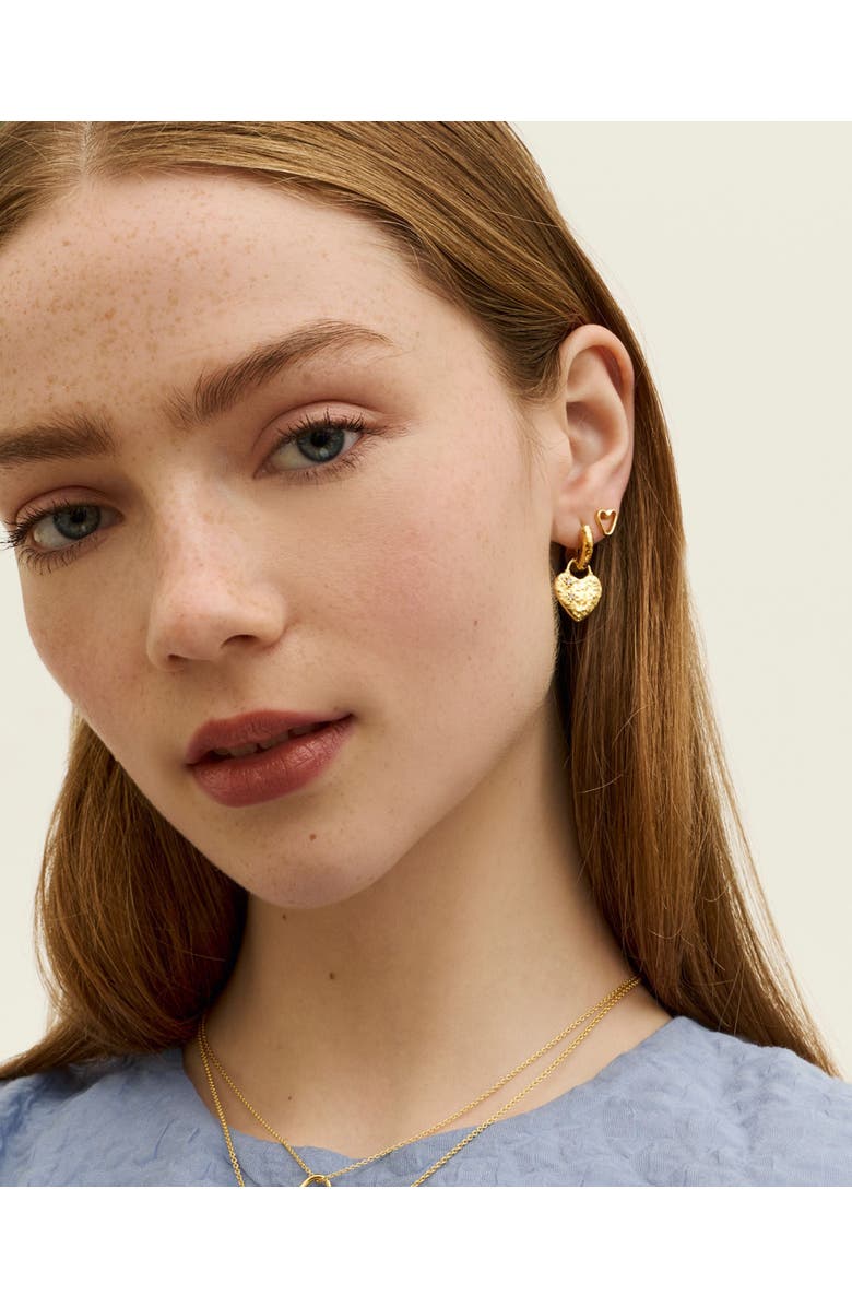 Ottoman Hands Heart Studs, Alternate, color, Gold