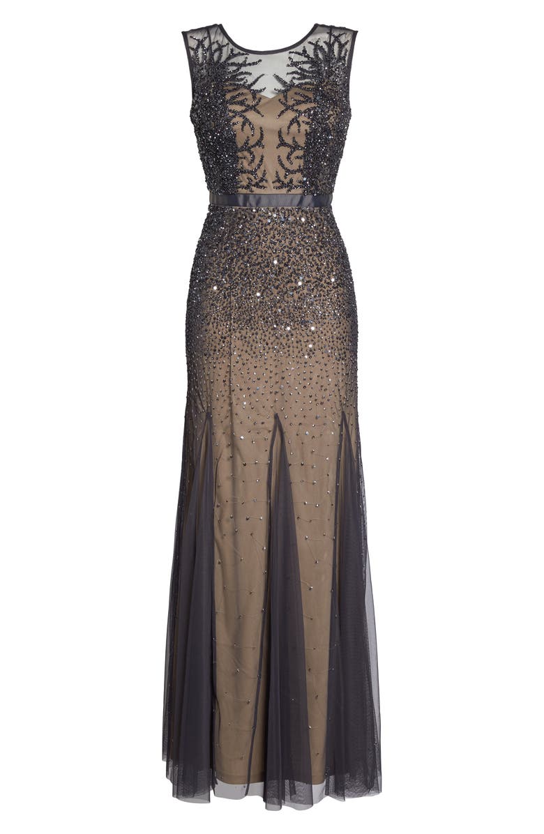 Adrianna Papell Beaded Chiffon Gown, Alternate, color,