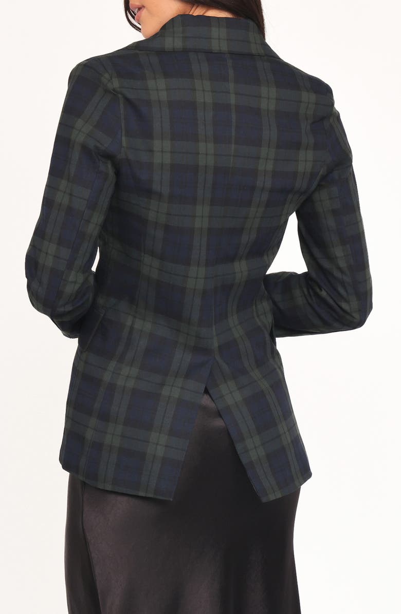 Petal & Pup Juliette Plaid Double Breasted Blazer, Alternate, color, Green Plaid