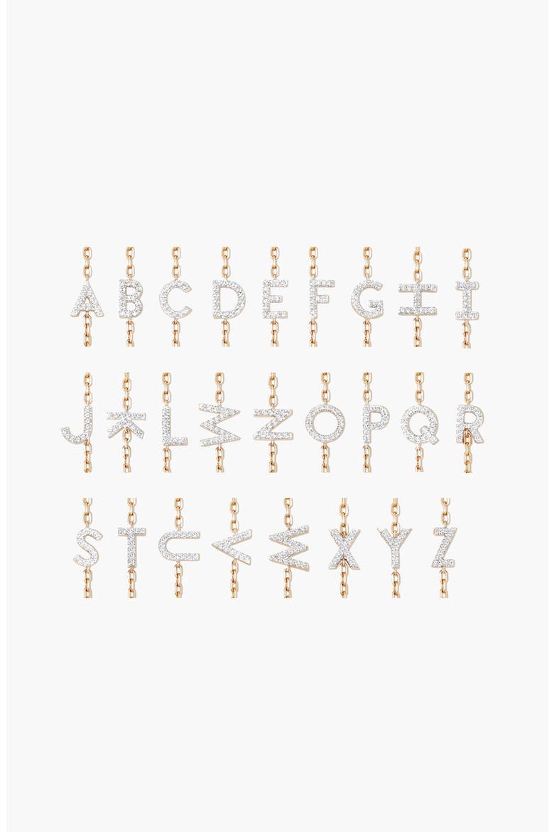 Diamond Letter Bracelet, Main, color, Yellow Gold - F