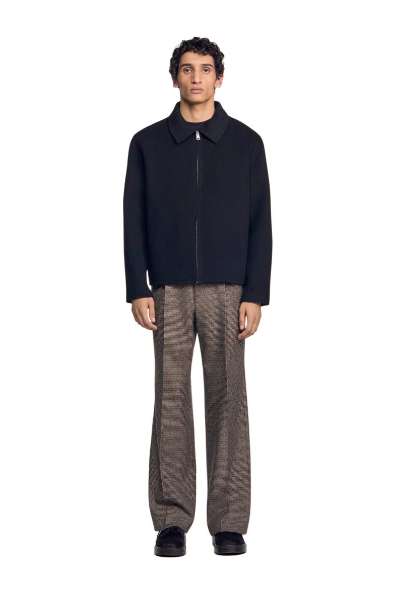 Wool zip-up jacket, Main, color, Black