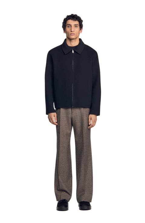 Wool zip-up jacket
