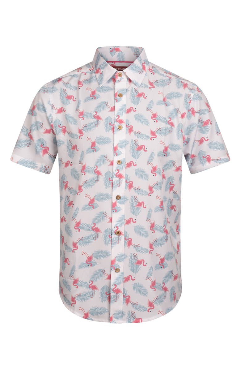 Report Collection Short Sleeve Stretch Button-Up Shirt, Alternate, color, 49 Light Blue