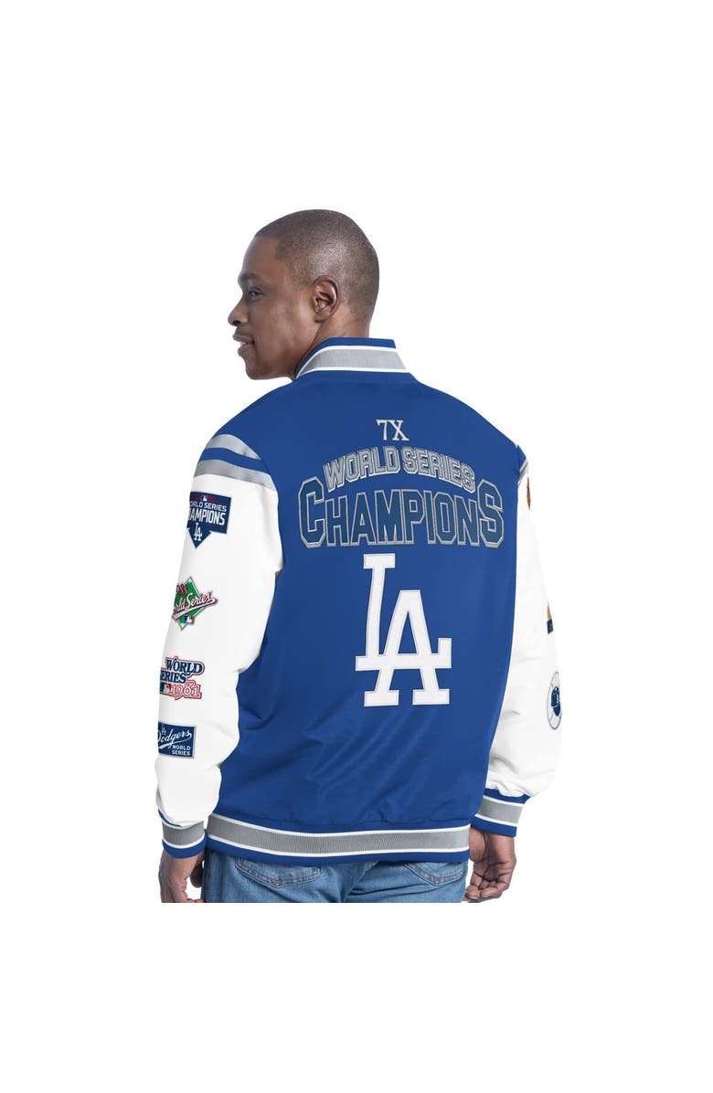 G-III SPORTS BY CARL BANKS Men's G-III Sports by Carl Banks Royal Los Angeles Dodgers Recruit Commemorative Full-Snap Varsity Jacket, Alternate, color,