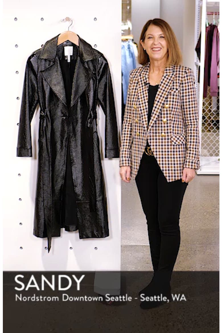 Faux Patent Leather Trench Coat (Women) | Nordstrom