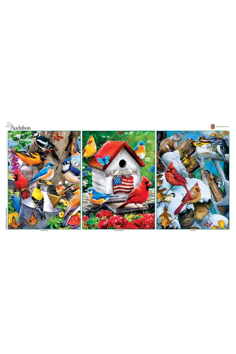 Audubon 500 Piece Puzzles 3-Pack, Alternate, color, Multicolor