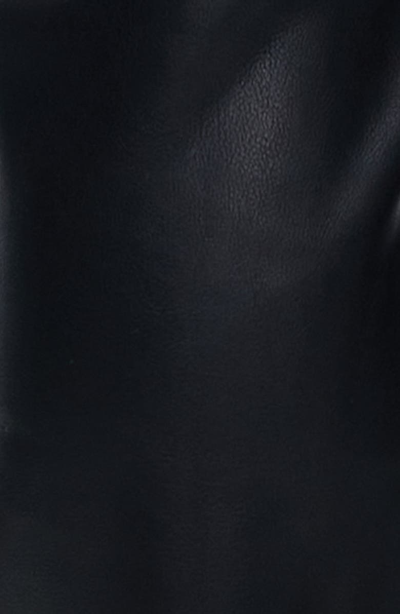 LIONESS Ace Faux Leather Slit Hem Pants, Alternate, color, Onyx