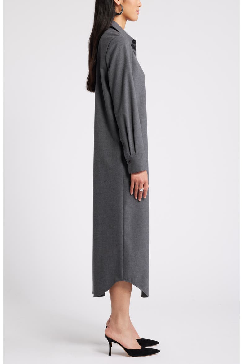 Long Sleeve Shirtdress, Alternate, color, GREY DARK HEATHER