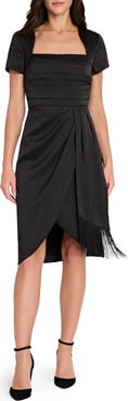 Tahari ASL Pleated Bodice Cocktail Dress