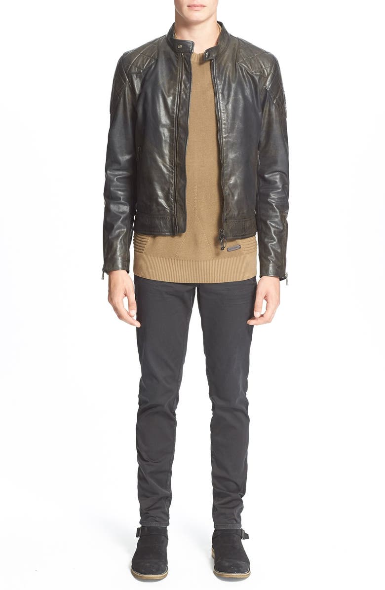 Belstaff 'Outlaw' Leather Moto Jacket, Alternate, color, 