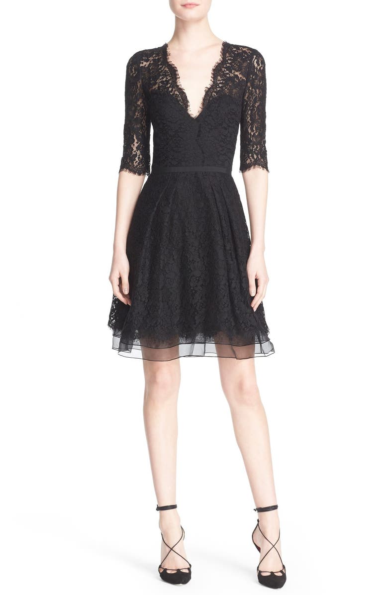 Carolina Herrera Lace A-Line Cocktail Dress, Main, color,