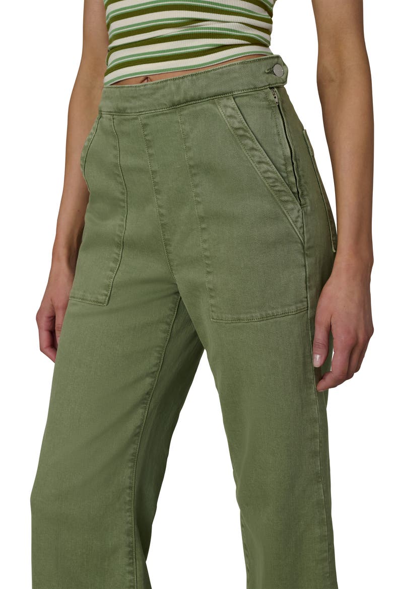 The Side Zip Ankle Wide Leg Jeans, Alternate, color, PESTO